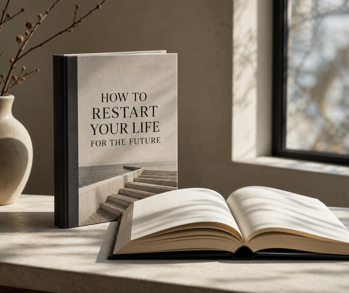 How to Restart Your Life for the Future book beside an open copy